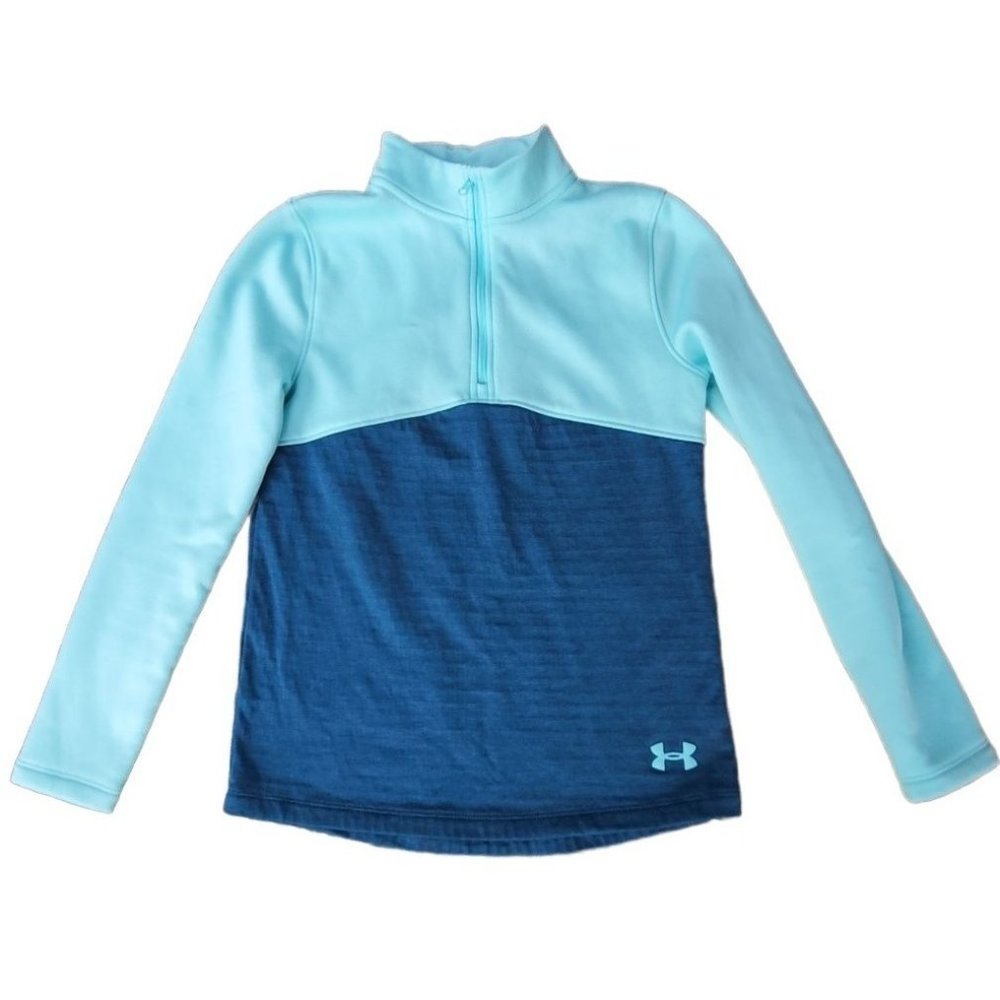 Under‎ Armour Half Zip Track Jacket Blue Youth Girls Medium